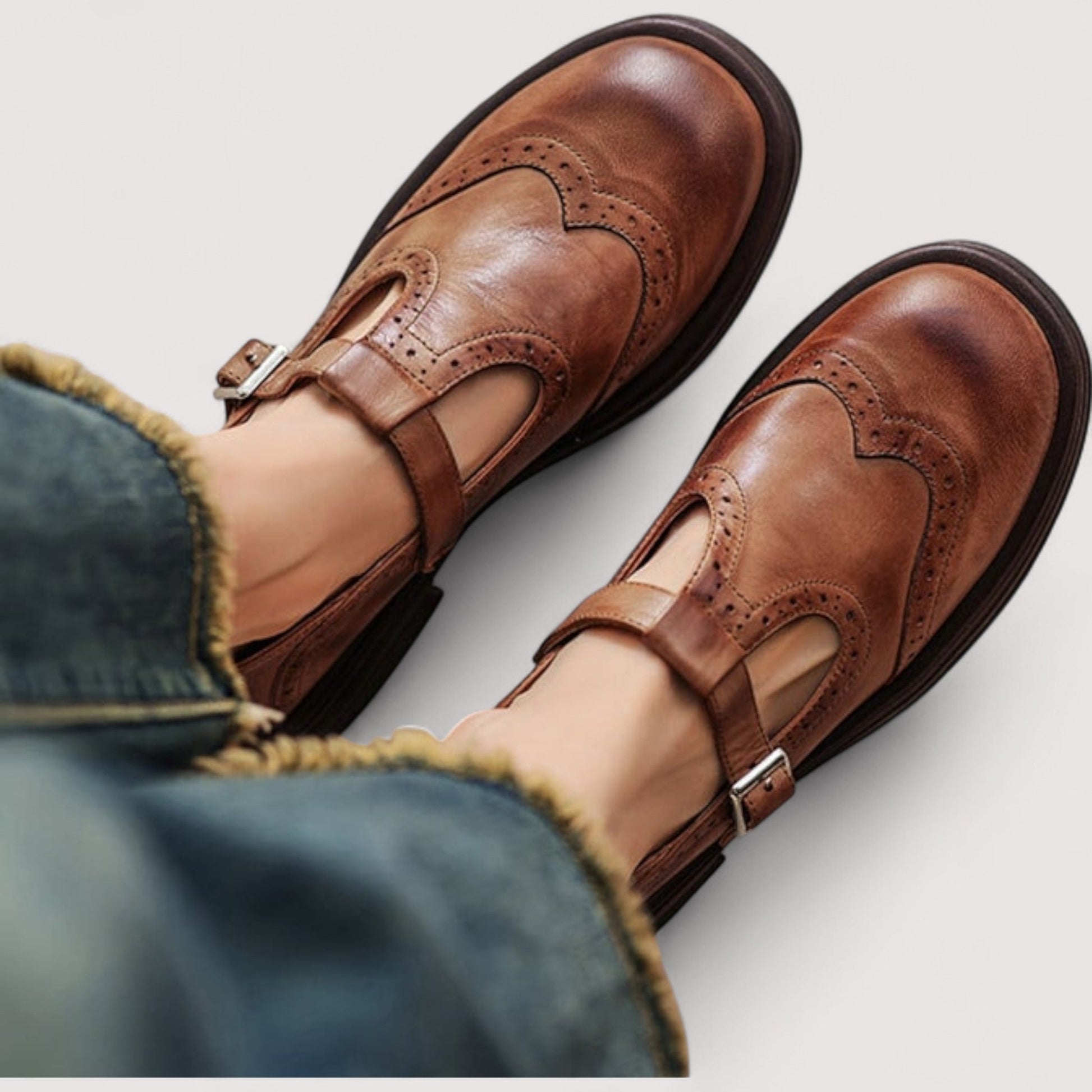 Camila | Zapatos Vintage de Piel con Tira para Mujer, Elegantes y Cómodos 0