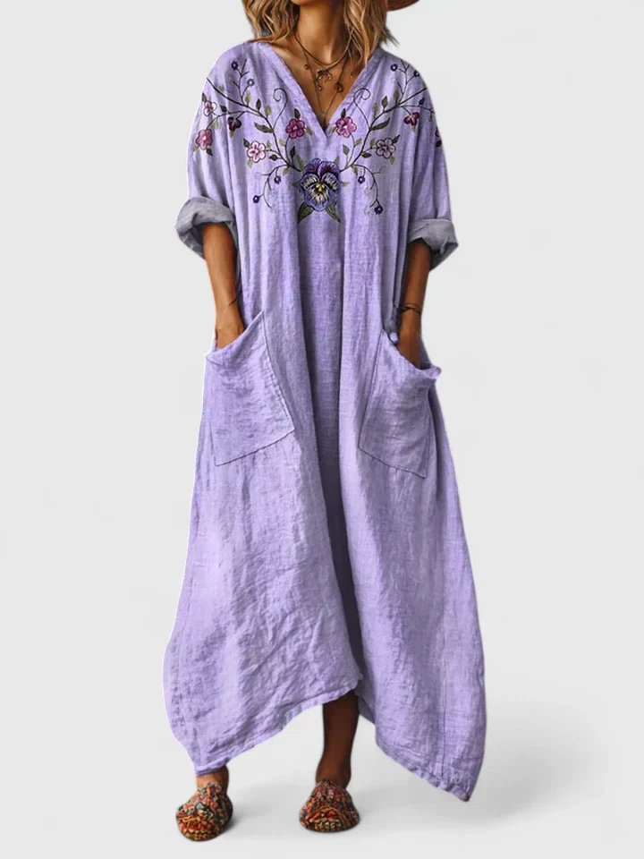 Isabella | Maxi Vestido Bohemio de Algodón con Estampado Paisley para Mujer 7