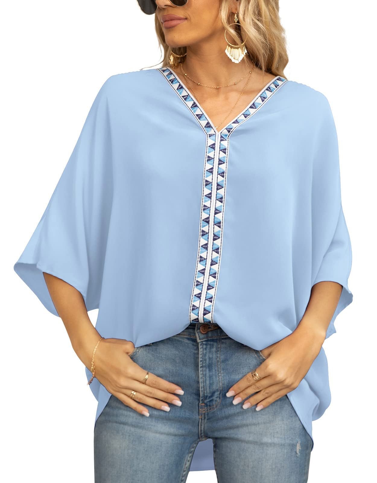 Isabella | Túnica Extragrande con Ribete Geométrico para Mujer 8