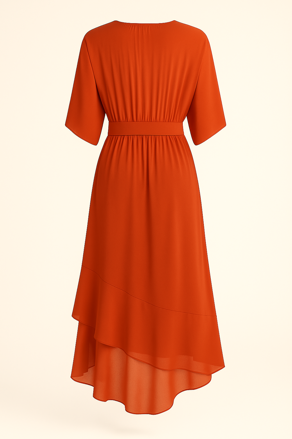 NATALIA – Vestido de chiffon elegante con escote en V