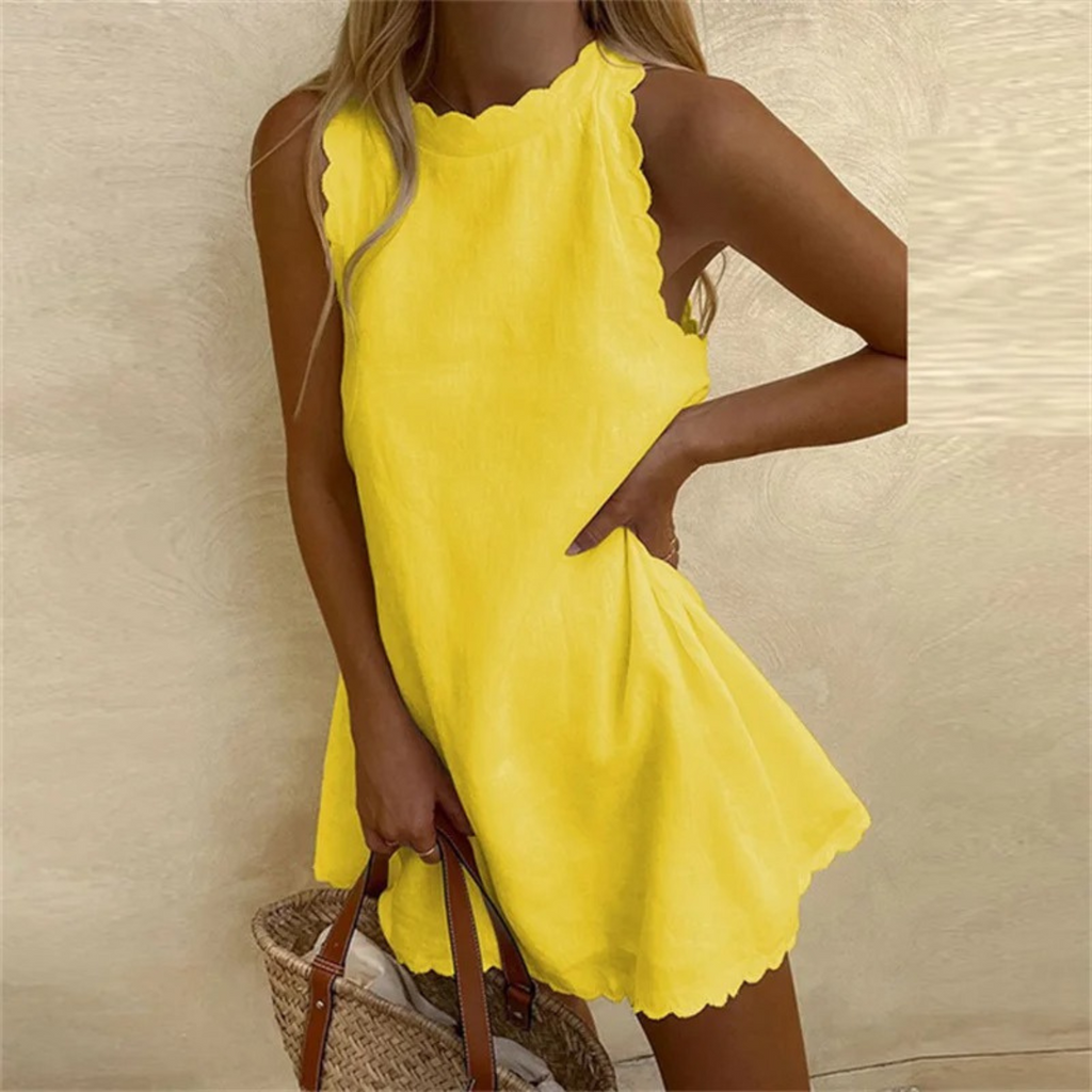 Lucía | Vestido Fresco de Verano de Lino con Bordes Ondulados para Mujer 6