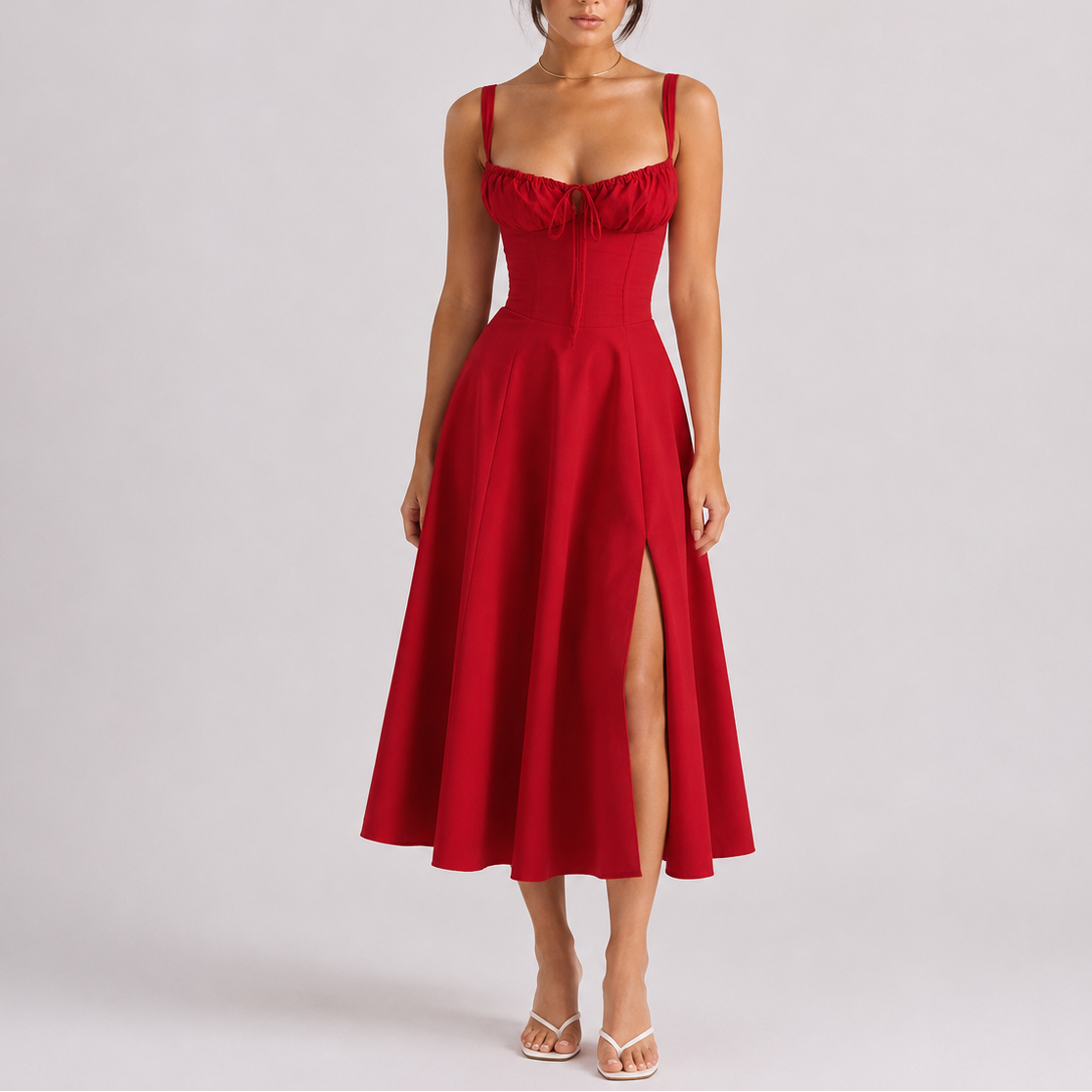 Lucía | Vestido Midi Corsé con Tirantes para Mujer Elegante 1