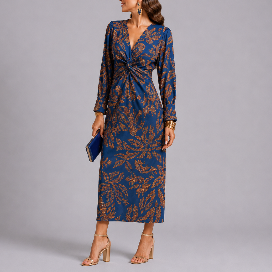 Lucía | Vestido Midi Floral con Mangas Largas para Mujer 3