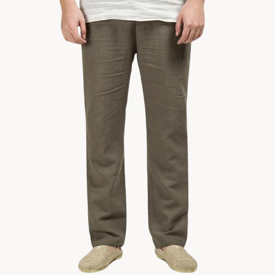 Sergio | Pantalones de Lino para Hombre con Cintura Elástica y Pierna Recta 2