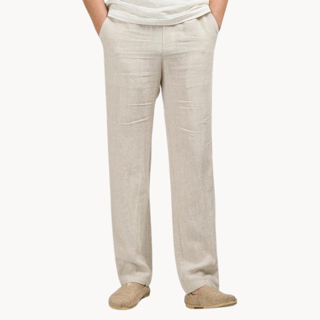 Sergio | Pantalones de Lino para Hombre con Cintura Elástica y Pierna Recta 5