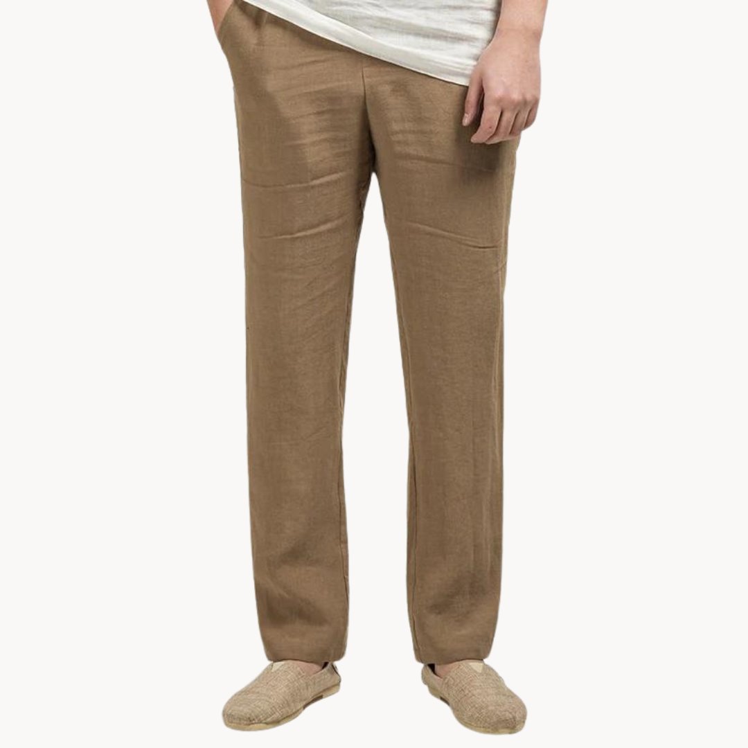 Sergio | Pantalones de Lino para Hombre con Cintura Elástica y Pierna Recta 6