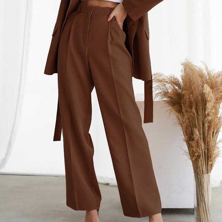 Sofía | Pantalones Palazzo de Lino Talle Alto con Pliegues para Mujer 1