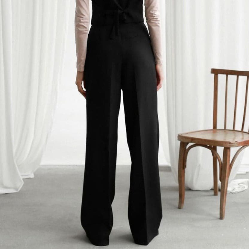 Sofía | Pantalones Palazzo de Lino Talle Alto con Pliegues para Mujer 3
