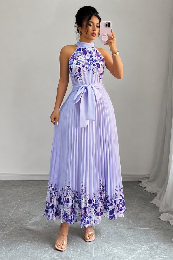 Sofía | Vestido de Noche Midi Floral Plisado para Mujer 4