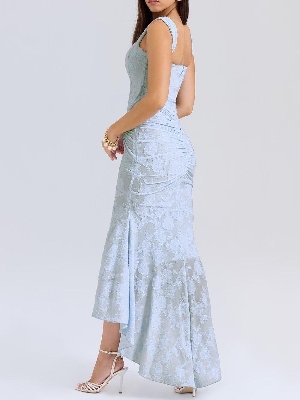 Valentina | Vestido Midi de Madre de la Novia con Corsé de Encaje Jacquard 3