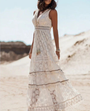 Vestido Bohemio Largo Sin Mangas para Mujer con Tejido Ligero | Estilo Fresco y Cómodo para Verano 1
