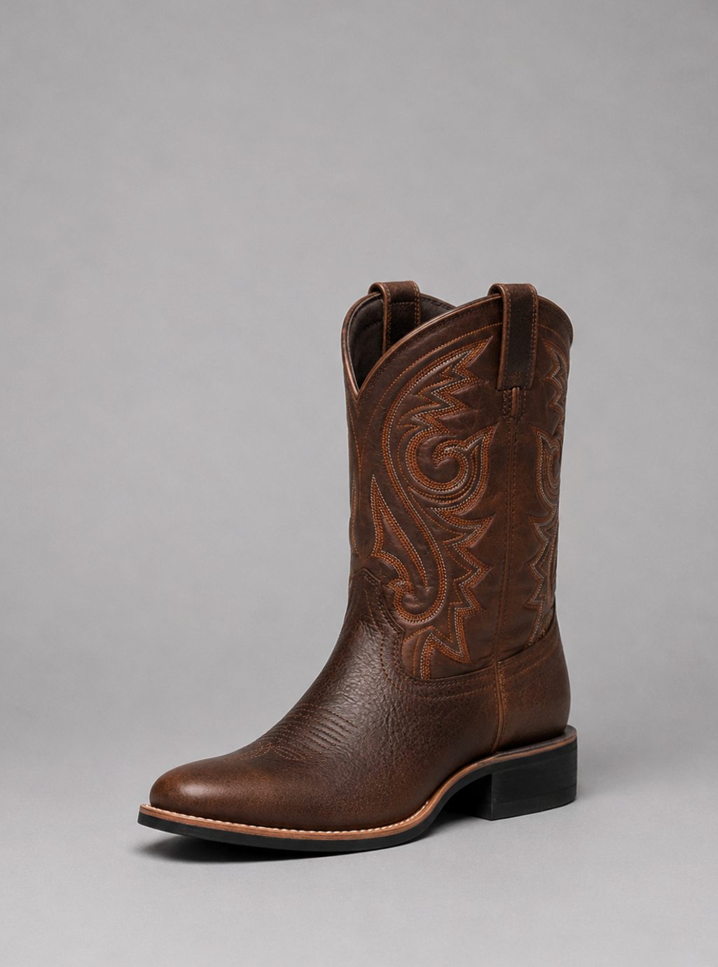 Botas camperas altas de cuero bordado BEXLEY para mujer, vista frontal completa