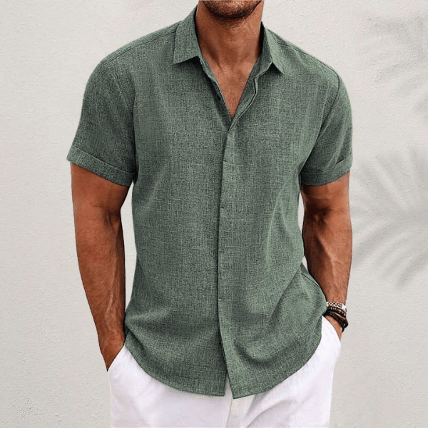 DIEGO – Camisa de manga corta de algodón y lino para hombre - Noa Lagos
