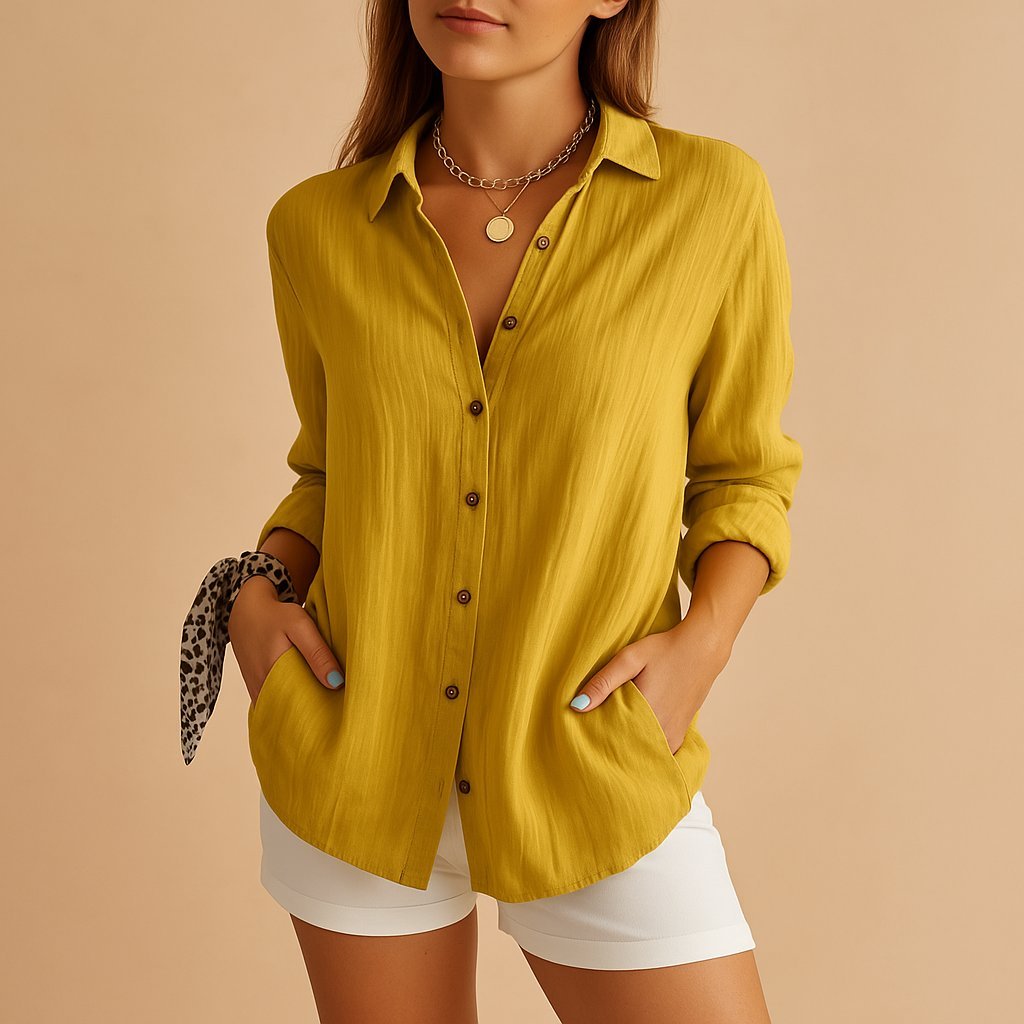 Isabel | Blusa de Lino con Botones para Mujer, Manga Larga y Ajuste Relajado - Noa Lagos