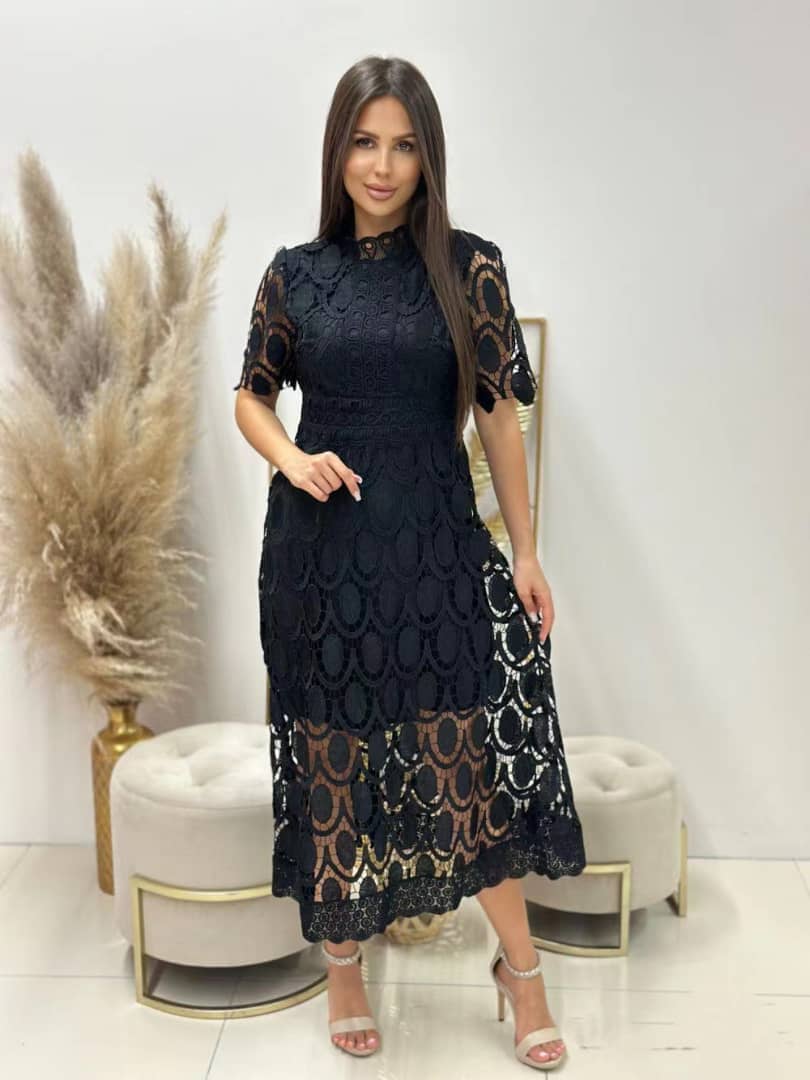Mia | Vestido Midi Manga Larga de Encaje para Invitadas - Noa Lagos