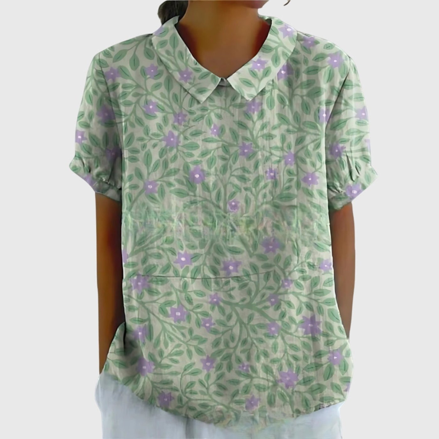 Sofía | Blusa de Lino con Estampado Botánico para Mujer - Noa Lagos
